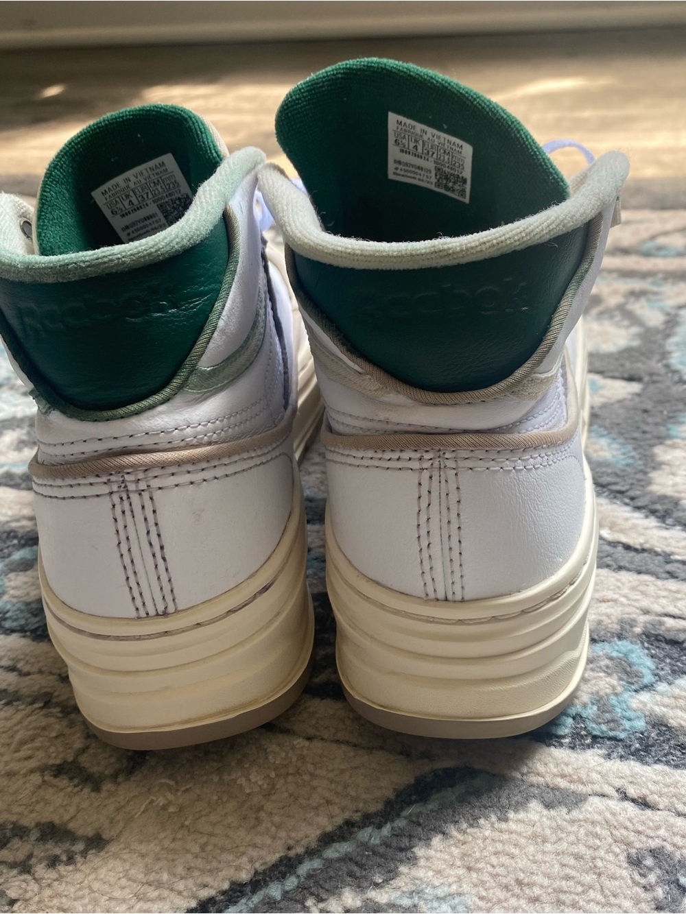 Reebok Club C Geo Mid Womens Platform Sneakers White Green 100048012 Size 6.5 - Picture 4 of 9